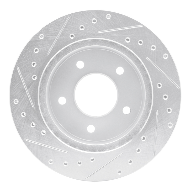 Chevrolet ASTRO Brake Rotor (1) - Front Right - R1 Concepts - Drilled & Slotted - Silver - `90-`02